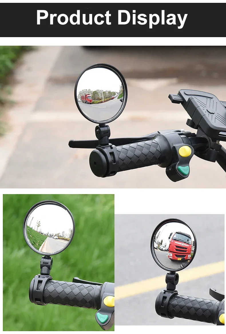 2PCS Bicycle Rearview Mirror 360 Degree Adjustable Rotatable Universal Cycling Handlebar Rear View Mirrors for MTB Road Bike - Image 13