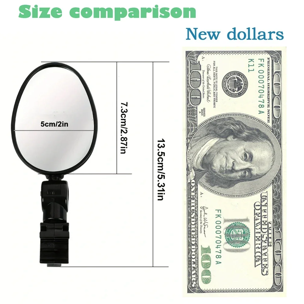 2PCS Bicycle Rearview Mirror 360 Degree Adjustable Rotatable Universal Cycling Handlebar Rear View Mirrors for MTB Road Bike - Image 3