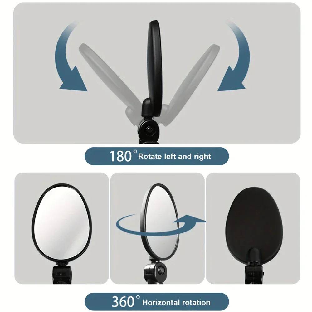 2PCS Bicycle Rearview Mirror 360 Degree Adjustable Rotatable Universal Cycling Handlebar Rear View Mirrors for MTB Road Bike - Image 4