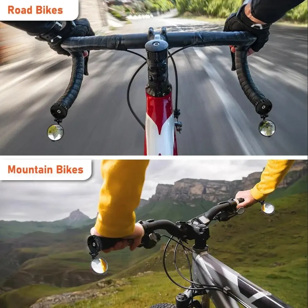 Bicycle 1PC Rear View Convex Mirror Handlebar Drop Bar Mount Acrylic Lens Back Sight Reflector Light Weight - Image 7