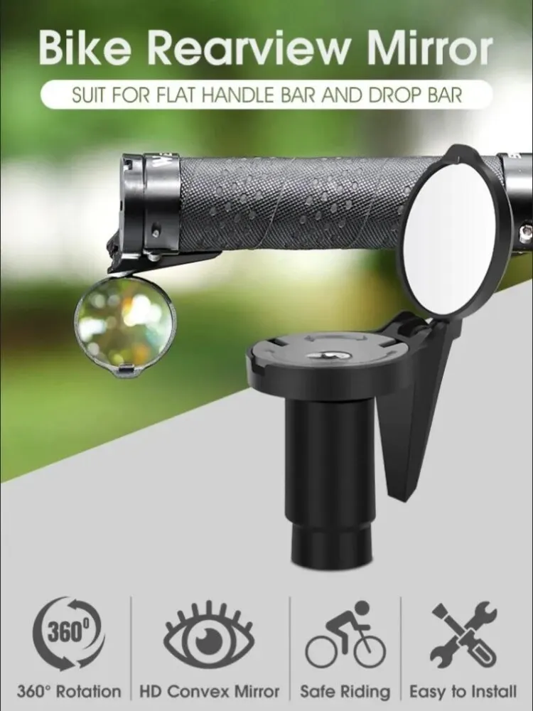Bicycle 1PC Rear View Convex Mirror Handlebar Drop Bar Mount Acrylic Lens Back Sight Reflector Light Weight - Image 8
