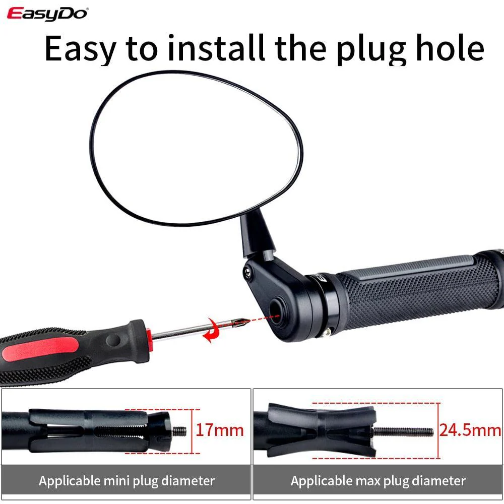 Easy Do Bicycle Handlebar Rear View Mirror 360 Rotate - Image 5