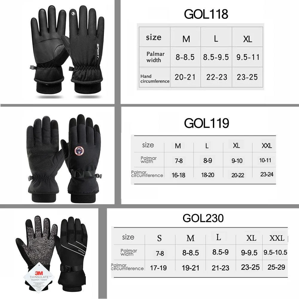 Men Winter Waterproof Cycling Gloves Outdoor Sports Running Motorcycle Ski Touch Screen Fleece Gloves Non-slip Warm Full Fingers - Image 5