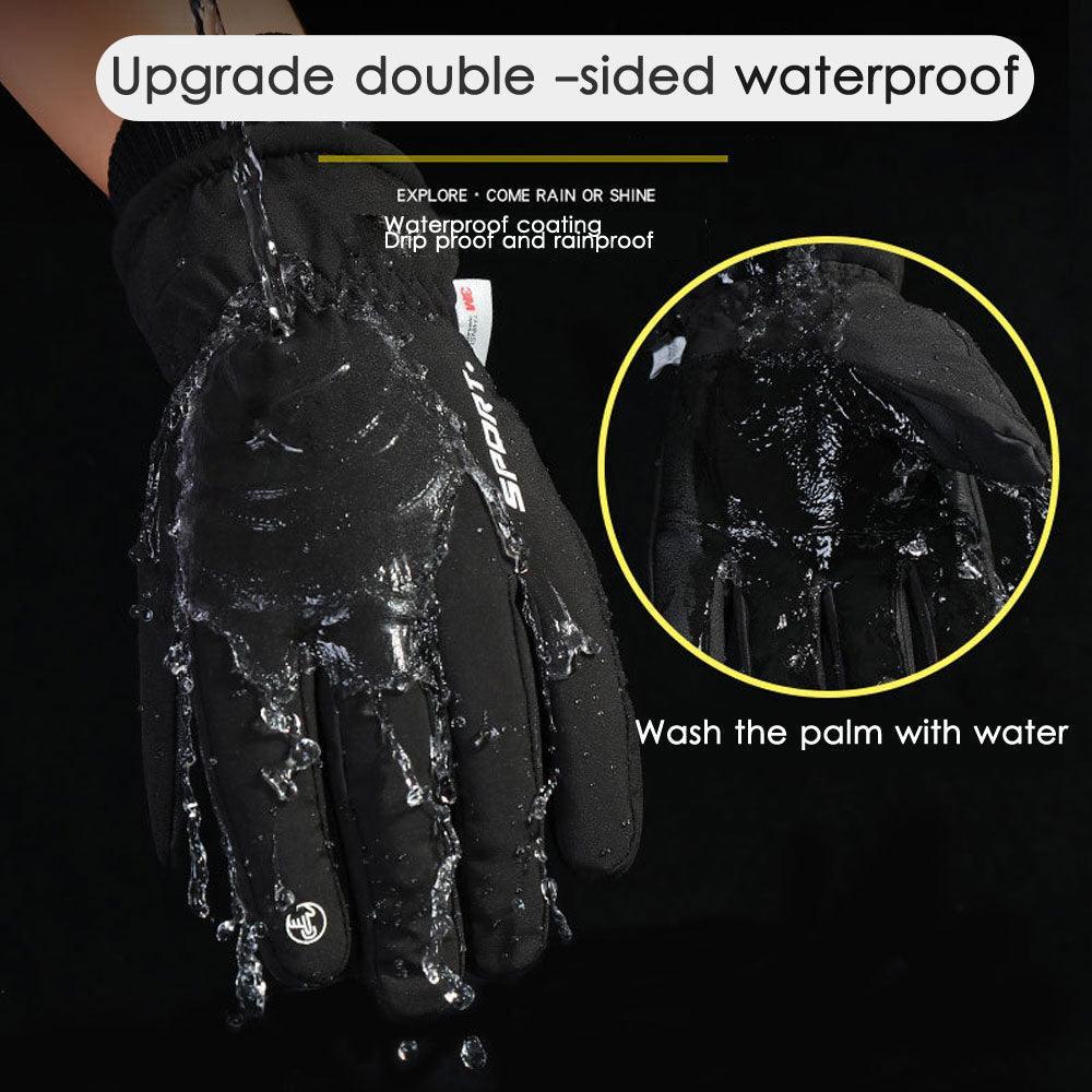 Men Winter Waterproof Cycling Gloves Outdoor Sports Running Motorcycle Ski Touch Screen Fleece Gloves Non-slip Warm Full Fingers - Image 6