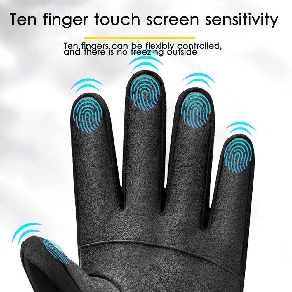 Men Winter Waterproof Cycling Gloves Outdoor Sports Running Motorcycle Ski Touch Screen Fleece Gloves Non-slip Warm Full Fingers - Image 9