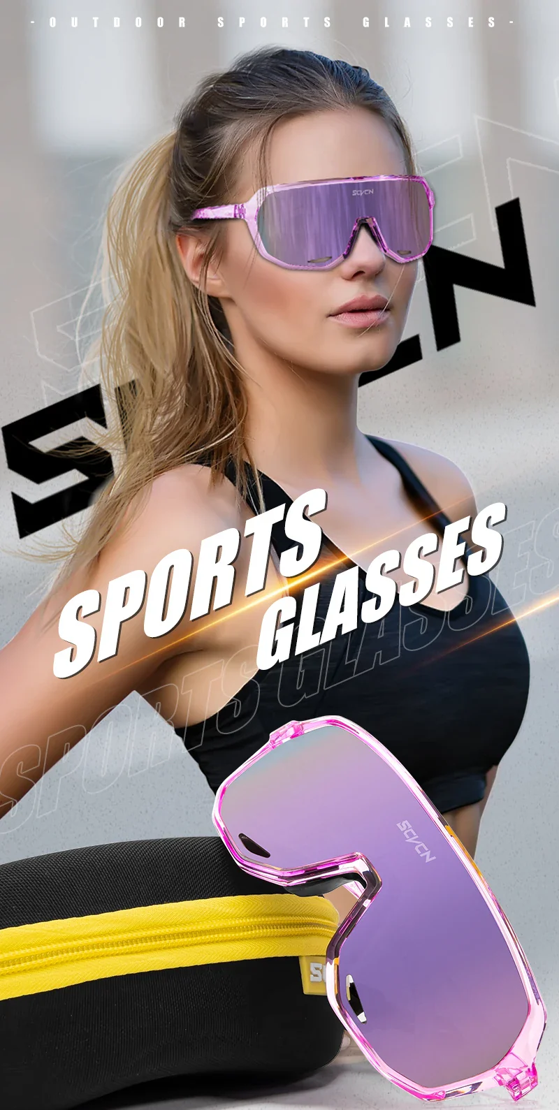 SCVCN New Outdoor Cycling Glasses Bike Sunglasses Men UV400 Eyewear Sports MTB Goggles Bicycle Women Riding Hiking Sunglasses - Image 7