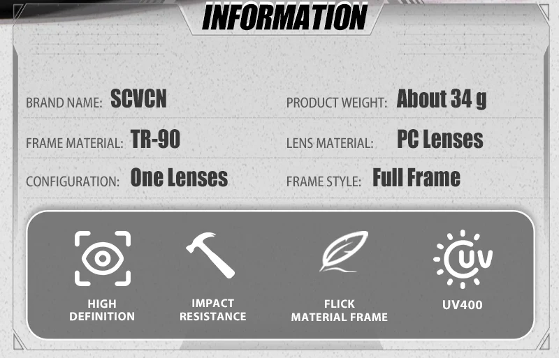 SCVCN New Outdoor Cycling Glasses Bike Sunglasses Men UV400 Eyewear Sports MTB Goggles Bicycle Women Riding Hiking Sunglasses - Image 8