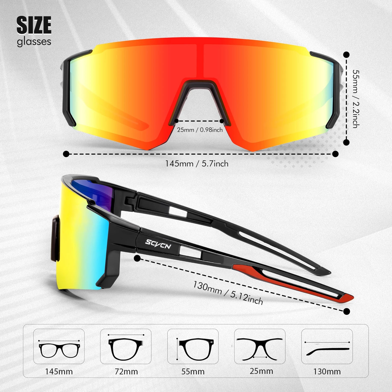 SCVCN new Outdoor Cycling Sunglasses Men MTB Bike Glasses  Sports Mountain Climbing fishing Women Bicycle Cycling UV400 Goggles - Image 5
