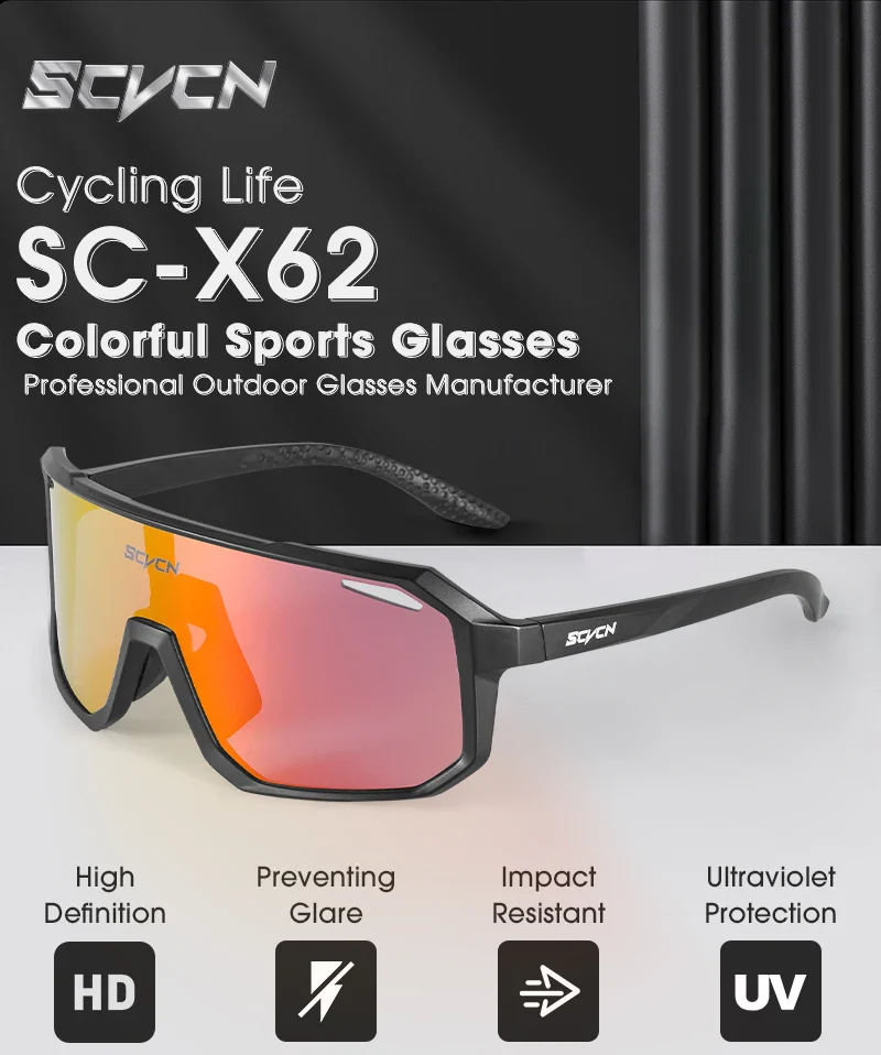 SCVCN Sports Men UV400 Sunglasses Cycling Glasses Runing Cycl Camp Bike Eyewear MTB Outdoor Goggles Bicycle Women Hunting - Image 7