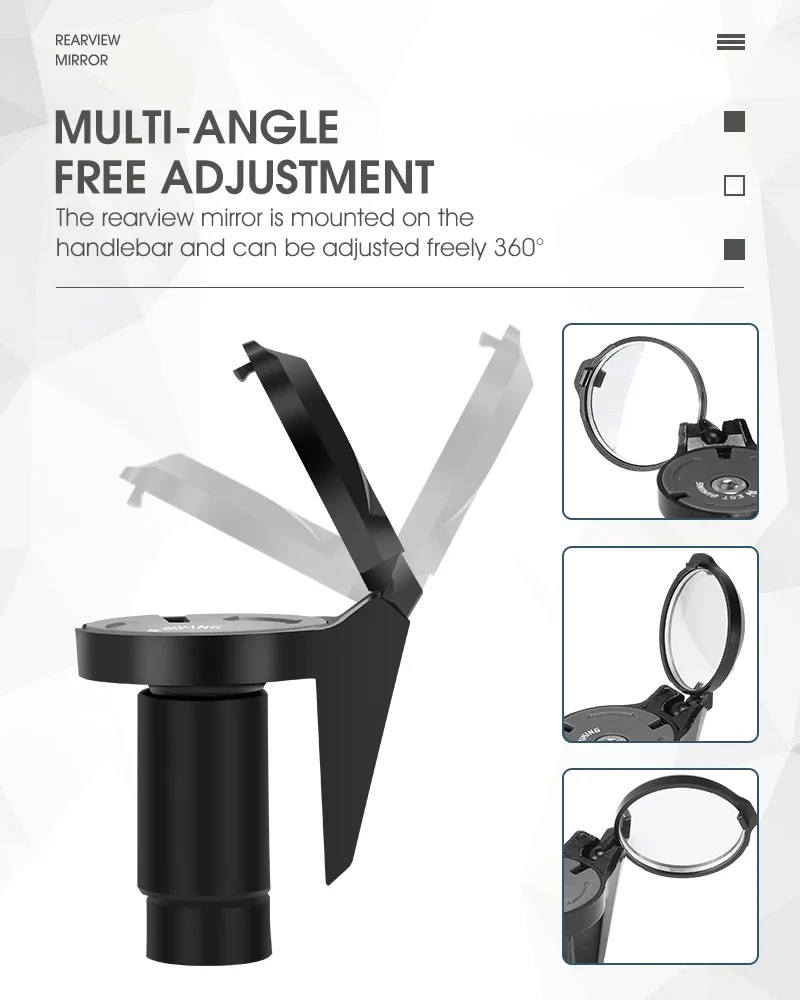 WEST BIKING Bicycle Rearview Mirror Universal Adjustable Convex Mirrors Rotate Handlebar End Mirror MTB Road Bike Accessories - Image 10