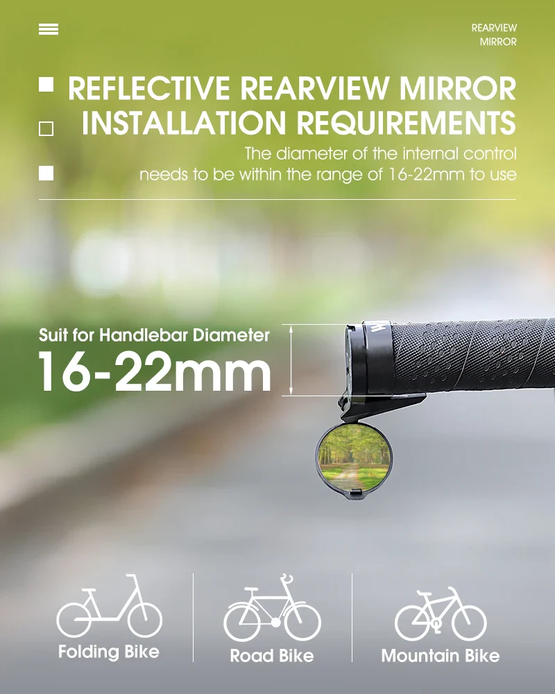 WEST BIKING Bicycle Rearview Mirror Universal Adjustable Convex Mirrors Rotate Handlebar End Mirror MTB Road Bike Accessories - Image 13