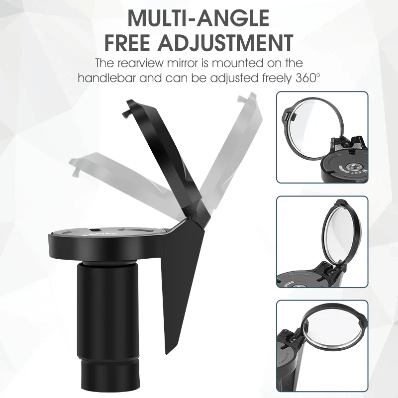 WEST BIKING Bicycle Rearview Mirror Universal Adjustable Convex Mirrors Rotate Handlebar End Mirror MTB Road Bike Accessories - Image 3