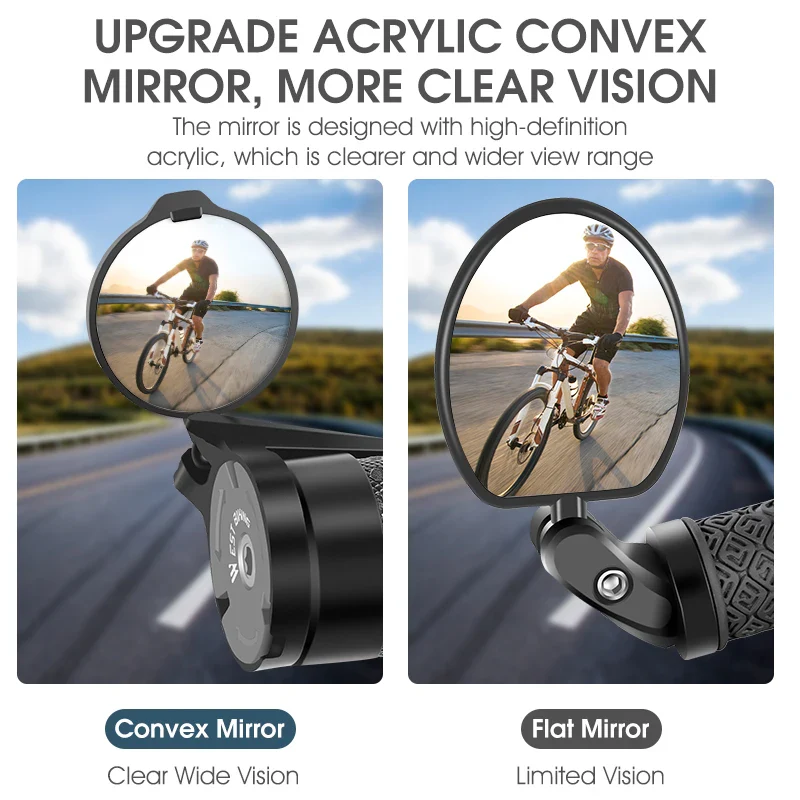 WEST BIKING Bicycle Rearview Mirror Universal Adjustable Convex Mirrors Rotate Handlebar End Mirror MTB Road Bike Accessories - Image 4