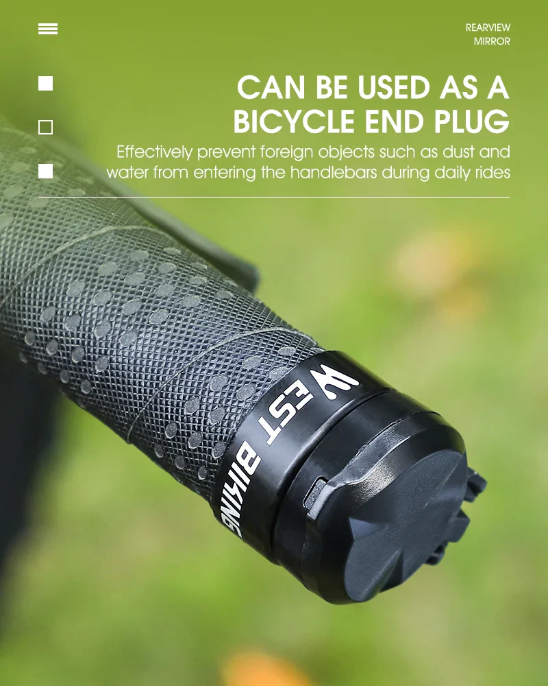 WEST BIKING Bicycle Rearview Mirror Universal Adjustable Convex Mirrors Rotate Handlebar End Mirror MTB Road Bike Accessories - Image 9