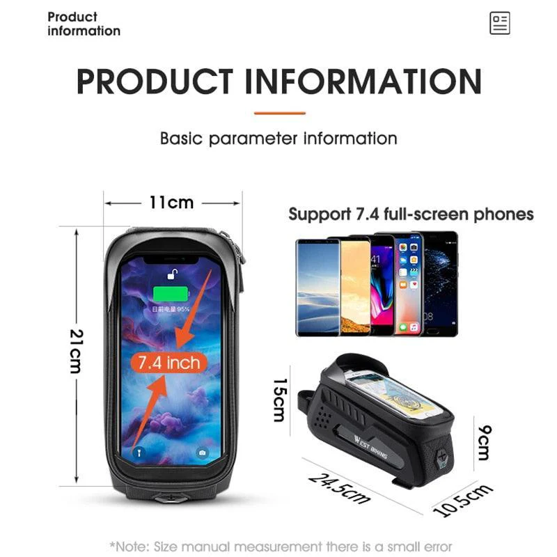 WEST BIKING Hard Shell TPU Bicycle Bag - Image 10